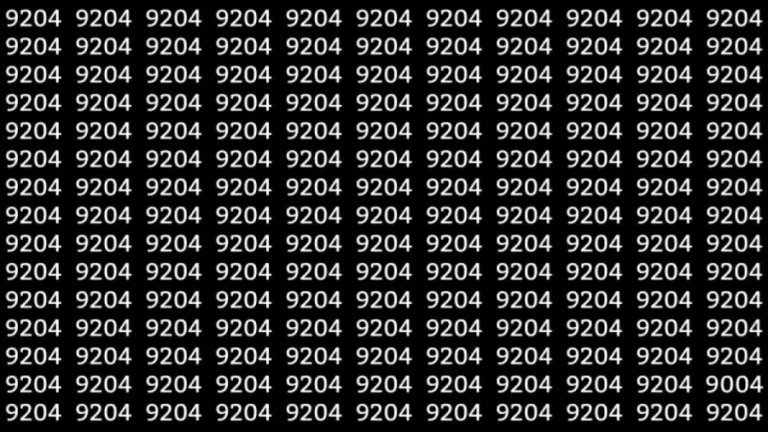 Optical Illusion: Can you find 9004 among 9204 in 12 Seconds? Explanation and Solution to the Optical Illusion