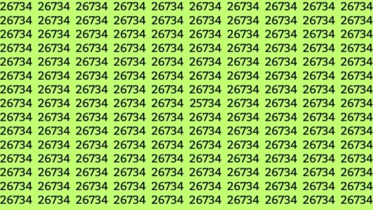 Optical Illusion: Can you find the Number 25734 among 26734 in 10 Seconds?