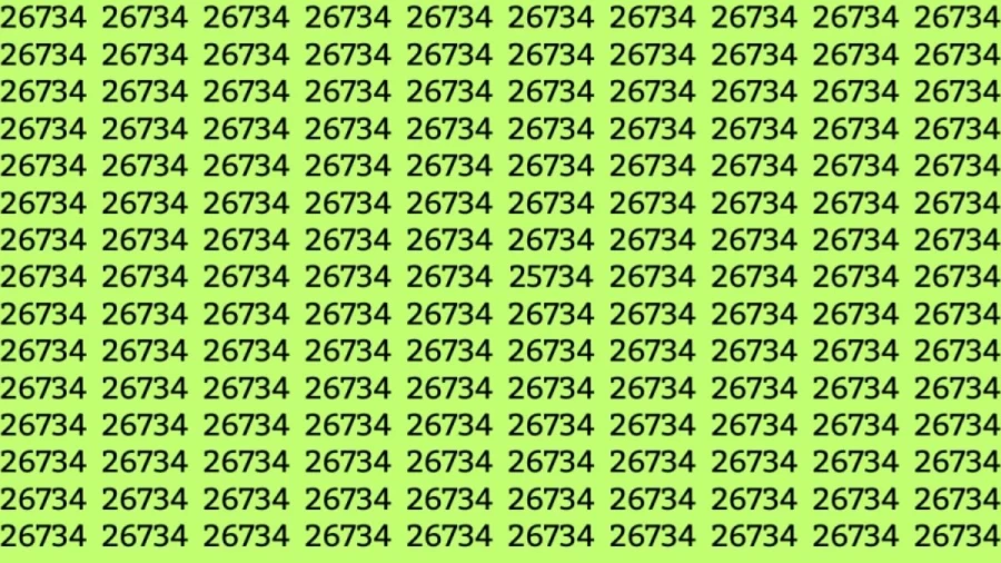 Optical Illusion: Can you find the Number 25734 among 26734 in 10 Seconds?