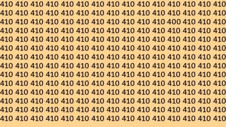 Optical Illusion: Can you find the Number 400 among 410 in 12 Seconds?