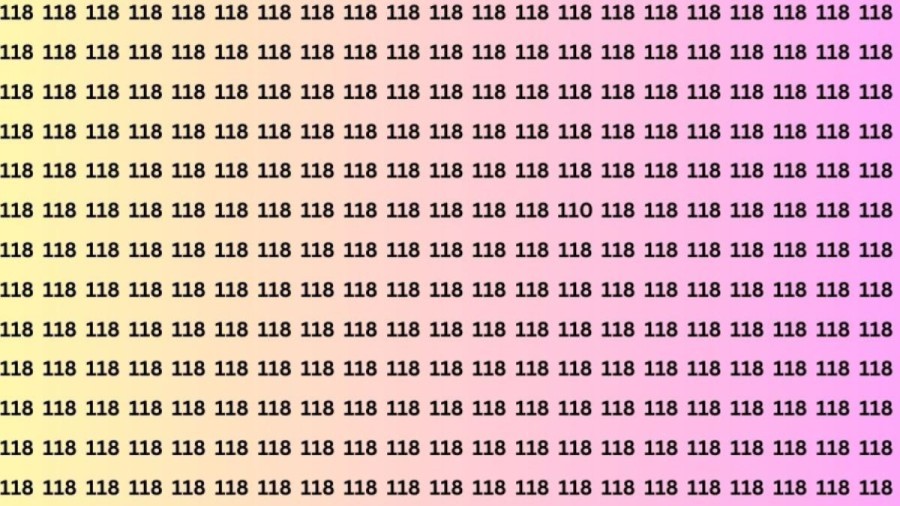 Optical Illusion: Can you find the number 110 among 118 in 10 seconds?