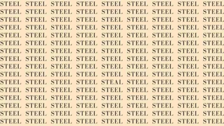 Optical Illusion: Can you find the word Steal among Steel in 7 Secs