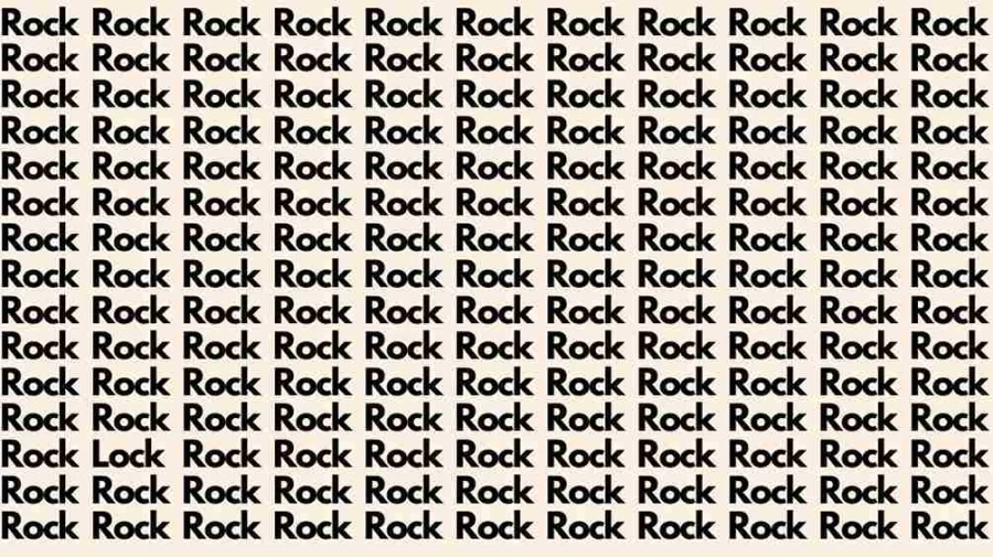 Optical Illusion Challenge: If you have Eagle Eyes find the Word Lock among Rock in 15 Secs