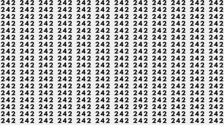 Optical Illusion Challenge: If you have eagle eyes find 292 among 242 in 5 Seconds?