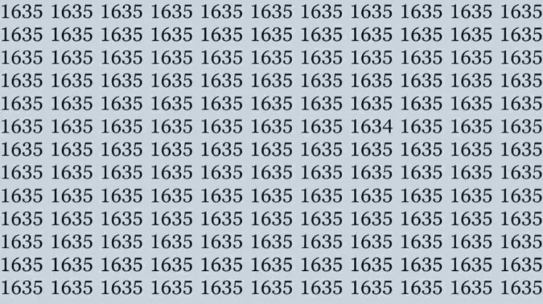 Optical Illusion Challenge: Try to find the number 1634 among 1635 within 12 seconds