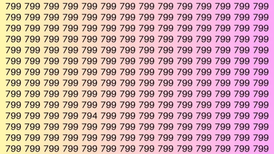 Optical Illusion: If you have Keen Eyes Find the Number 794 among 799 in 8 Secs