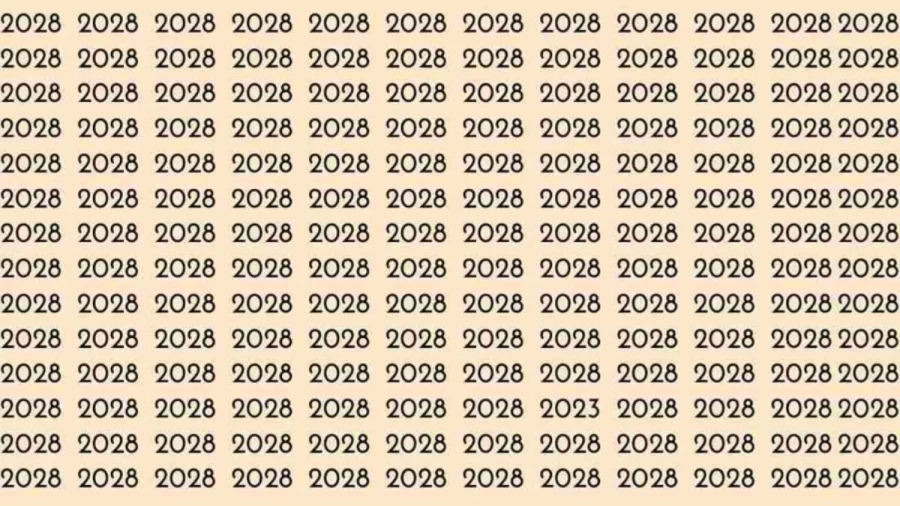 Optical Illusion: If you have eagle eyes find 2023 among 2028 in 10 Seconds?