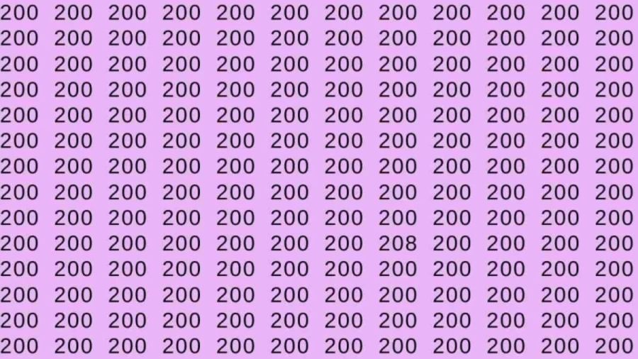 Optical Illusion: If you have eagle eyes find 208 among 200 in 10 Seconds?