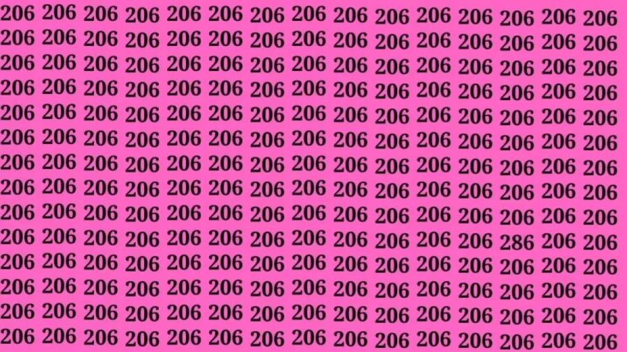 Optical Illusion: If you have eagle eyes find 286 among 206 in 8 Seconds?