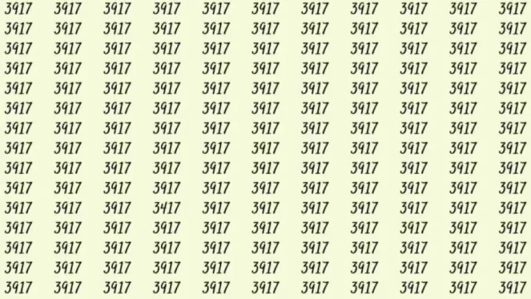 Optical Illusion: If you have eagle eyes find 3417 among 3917 in 5 Seconds?