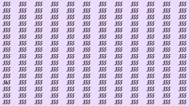 Optical Illusion: If you have eagle eyes find 365 among 355 in 5 Seconds?