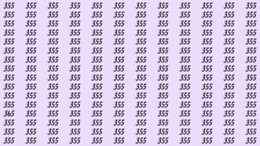 Optical Illusion: If you have eagle eyes find 365 among 355 in 5 Seconds?