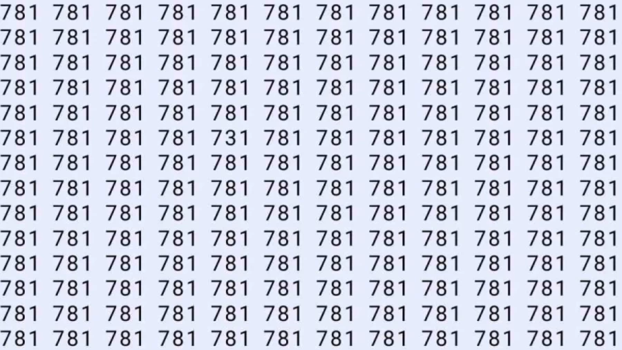 Optical Illusion: If you have eagle eyes find 731 among 781 in 10 Seconds?