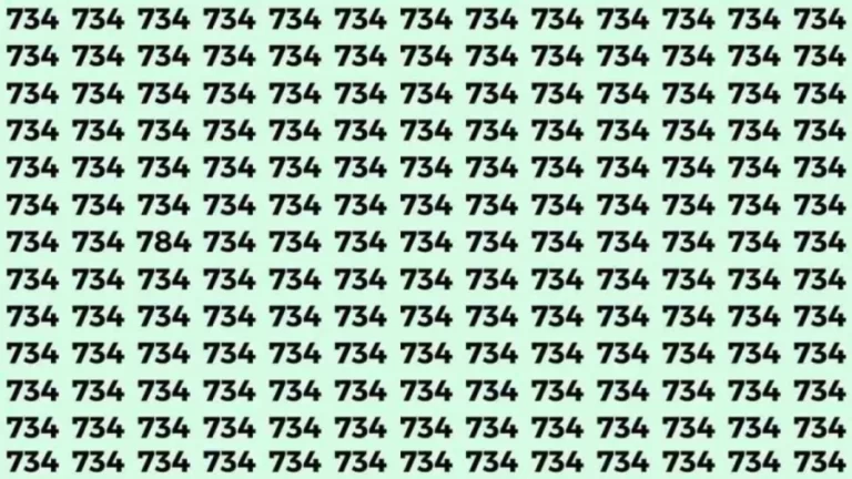 Optical Illusion: If you have eagle eyes find 784 among 734 in 8 Seconds?