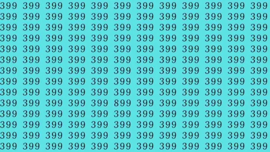 Optical Illusion: If you have eagle eyes find 899 among 399 in 15 Seconds?