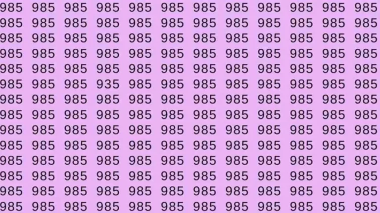 Optical Illusion: If you have eagle eyes find 935 among 985 in 10 Seconds?