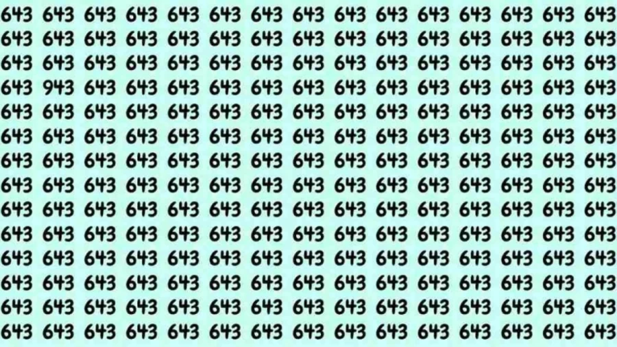 Optical Illusion: If you have eagle eyes find 943 among 643 in 8 Seconds?