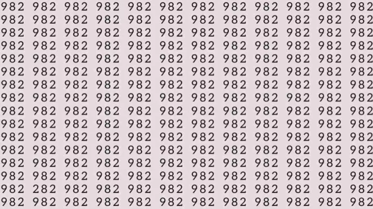 Optical Illusion: If you have hawk eyes find 282 among 982 in 10 Seconds?