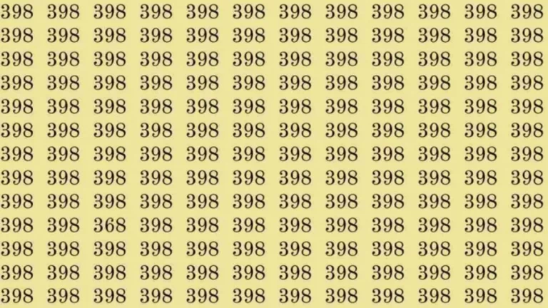 Optical Illusion: If you have hawk eyes find 368 among 398 in 5 Seconds?