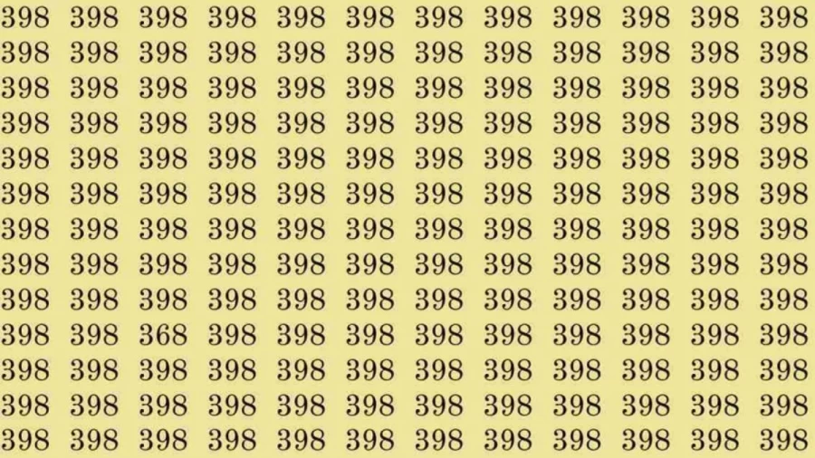 Optical Illusion: If you have hawk eyes find 368 among 398 in 5 Seconds?