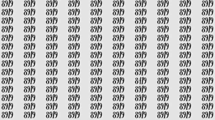 Optical Illusion: If you have hawk eyes find 8419 among 8919 in 10 Seconds?