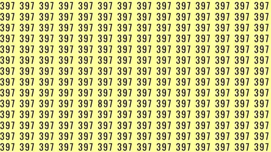 Optical Illusion: If you have hawk eyes find 897 among 397 in 10 Seconds?