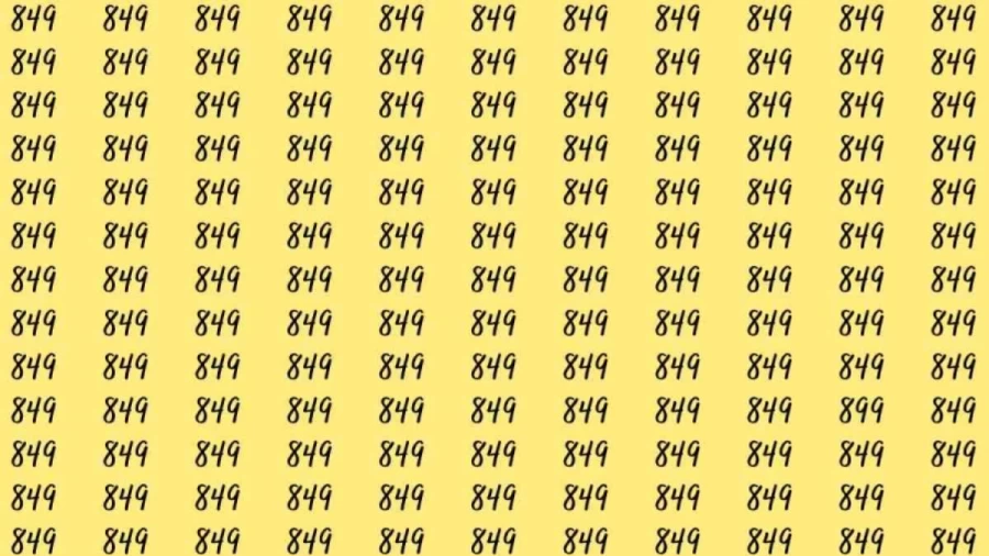 Optical Illusion: If you have hawk eyes find 899 among 849 in 7 Seconds?