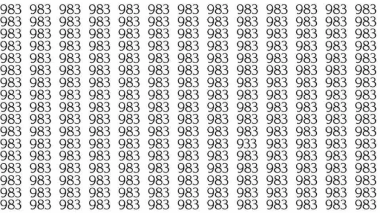 Optical Illusion: If you have hawk eyes find 933 among 983 in 8 Seconds?