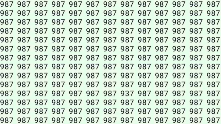 Optical Illusion: If you have hawk eyes find 937 among 987 in 06 Seconds?