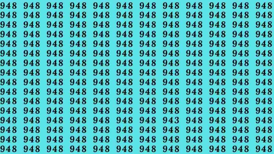 Optical Illusion: If you have hawk eyes find 943 among 948 in 05 Seconds?