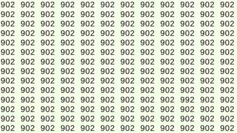 Optical Illusion: If you have hawk eyes find 992 among 902 in 5 Seconds?