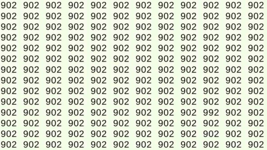 Optical Illusion: If you have hawk eyes find 992 among 902 in 5 Seconds?