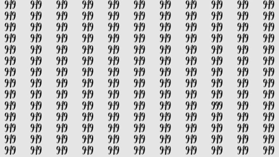 Optical Illusion: If you have hawk eyes find 999 among 949 in 7 Seconds?