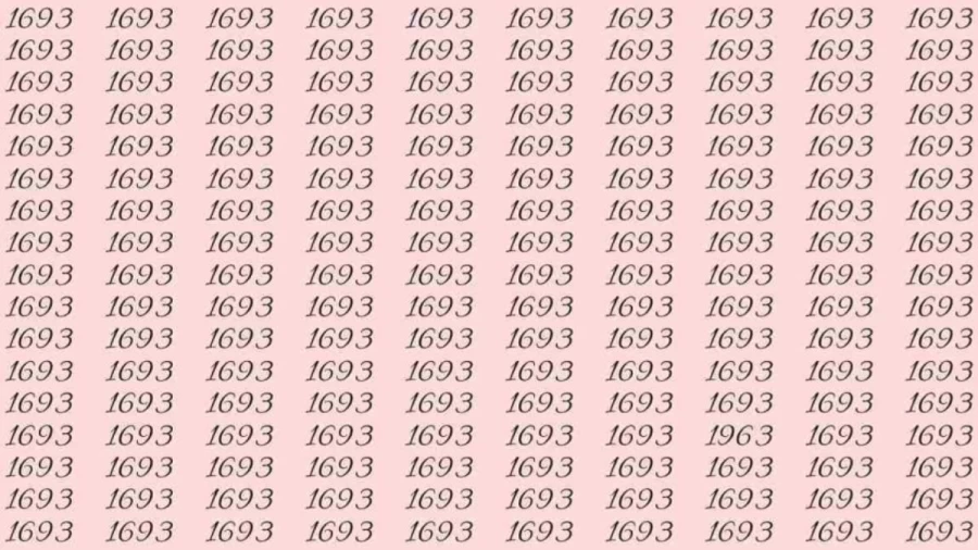 Optical Illusion: If you have sharp eyes find 1963 among 1693 in 10 Seconds?