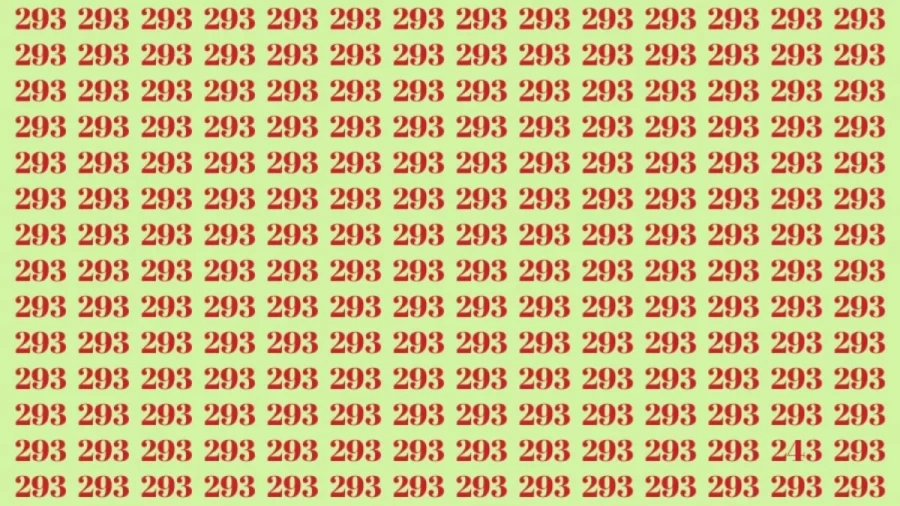 Optical Illusion: If you have sharp eyes find 243 among 293 in 10 Seconds?