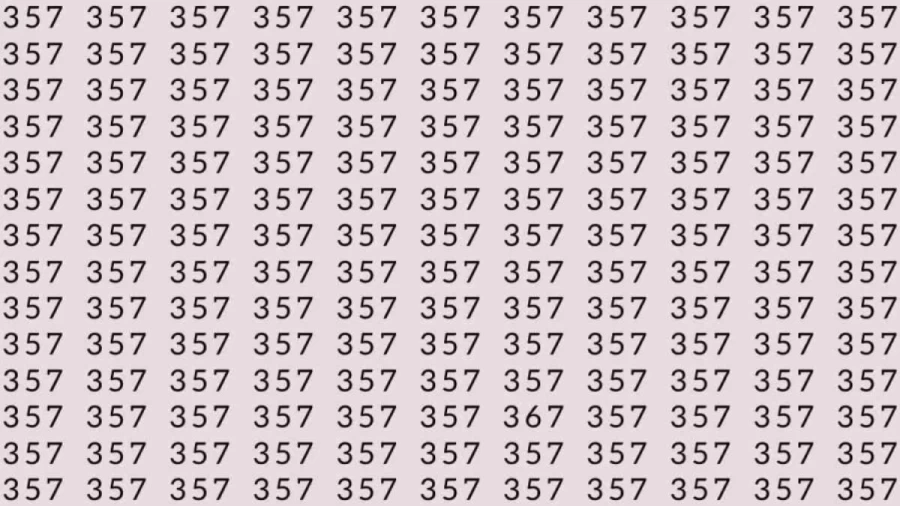 Optical Illusion: If you have sharp eyes find 367 among 357 in 7 Seconds?