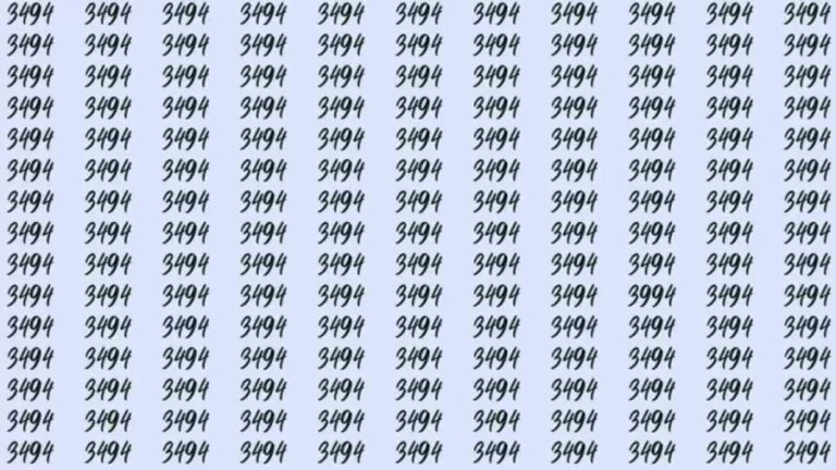 Optical Illusion: If you have sharp eyes find 3994 among 3494 in 6 Seconds?