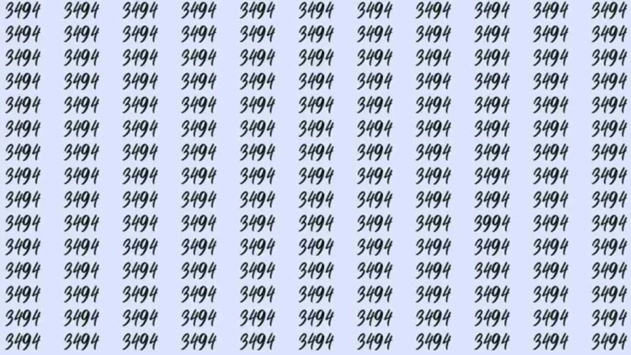 Optical Illusion: If you have sharp eyes find 3994 among 3494 in 6 Seconds?