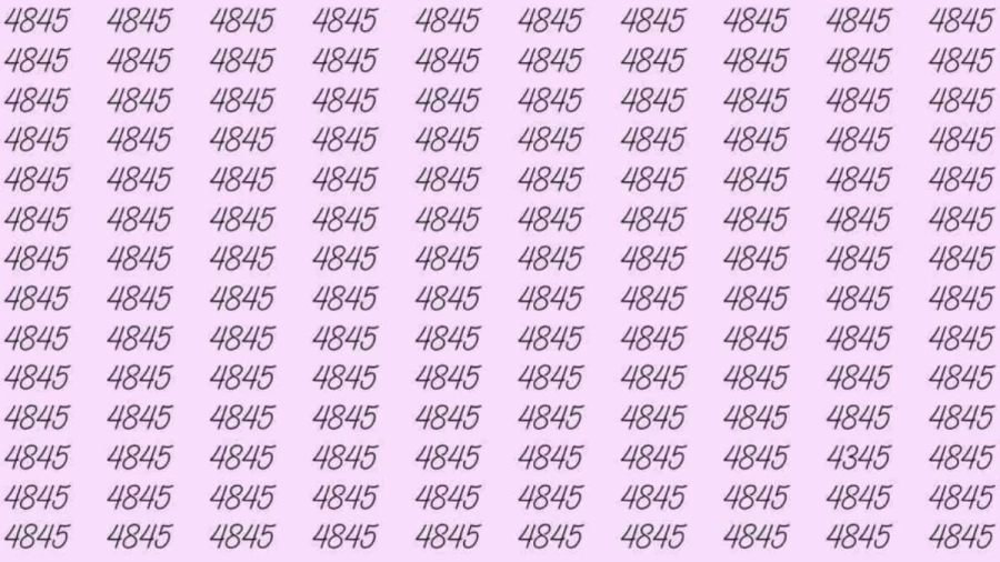 Optical Illusion: If you have sharp eyes find 4345 among 4845 in 06 Seconds?