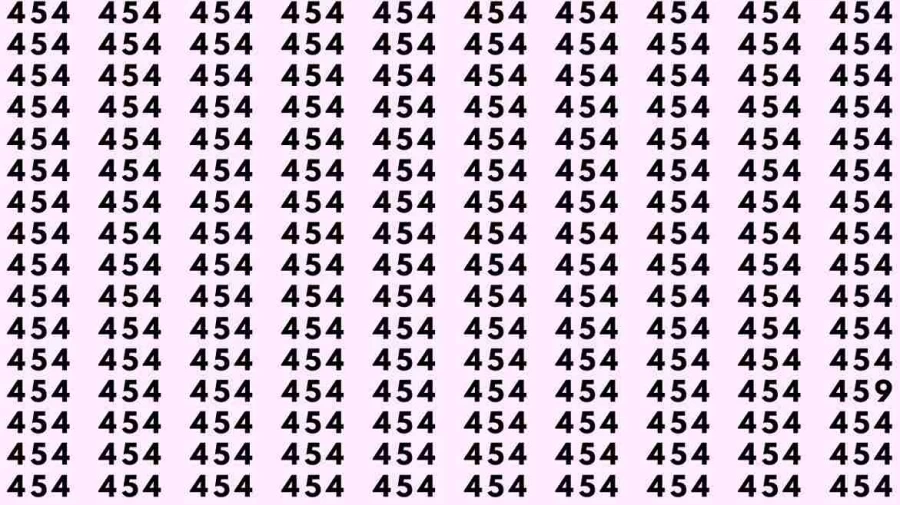 Optical Illusion: If you have sharp eyes find 459 among 454 in 10 Seconds?