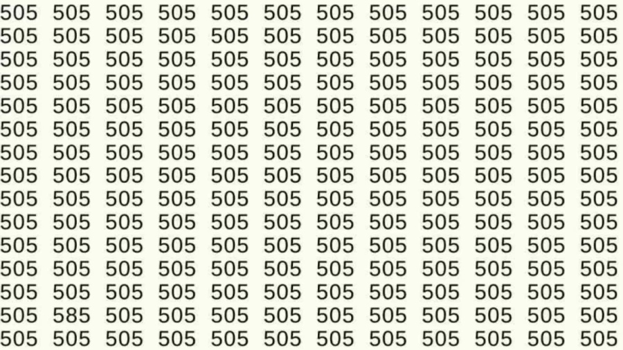 Optical Illusion: If you have sharp eyes find 585 among 505 in 8 Seconds?