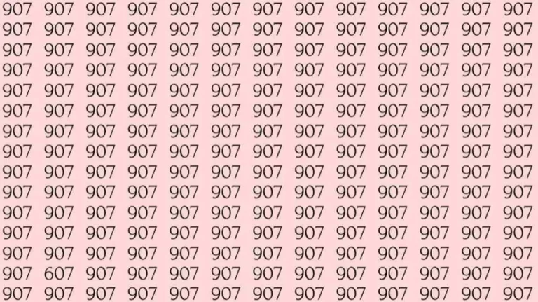 Optical Illusion: If you have sharp eyes find 607 among 907 in 10 Seconds?