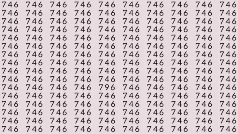 Optical Illusion: If you have sharp eyes find 796 among 746 in 10 Seconds?