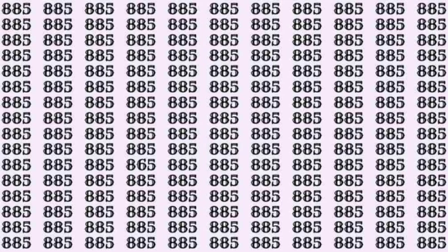 Optical Illusion: If you have sharp eyes find 865 among 885 in 15 Seconds?