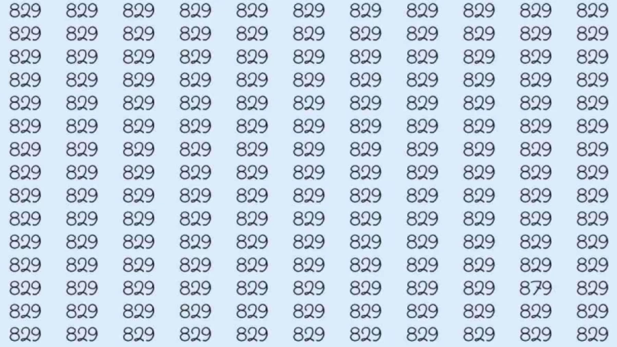 Optical Illusion: If you have sharp eyes find 879 among 829 in 10 Seconds?