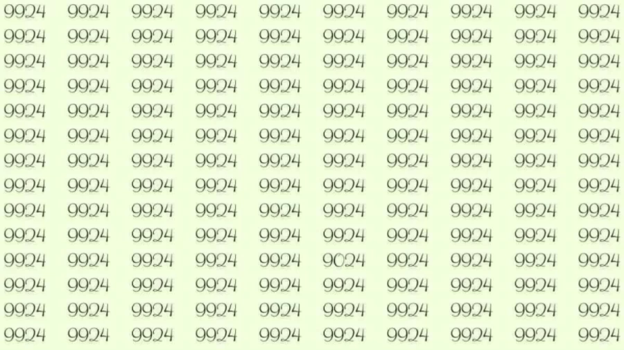 Optical Illusion: If you have sharp eyes find 9024 among 9924 in 5 Seconds?