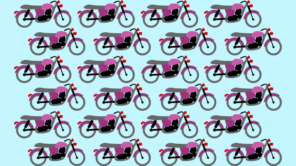 Optical Illusion Picture Puzzle – Can you spot the Odd Bike in this Image?