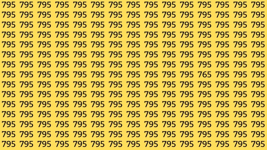 Optical Illusion Test: Can you find the Number 765 among 795 in 10 Seconds?