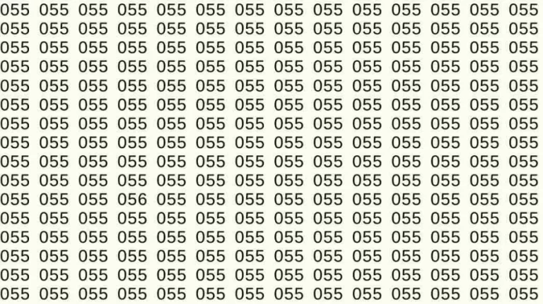 Optical Illusion Test: If you have eagle eyes find 056 among 055 in 5 Seconds?