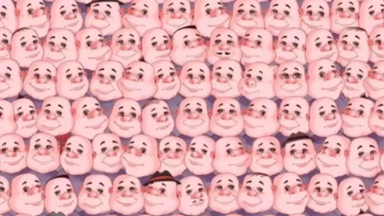 Optical Illusion Visual Test: Can you find a Pig Hidden among these Faces within 15 Seconds?